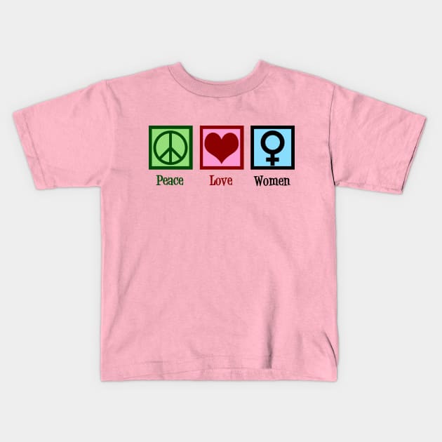 Peace Love Women Kids T-Shirt by epiclovedesigns